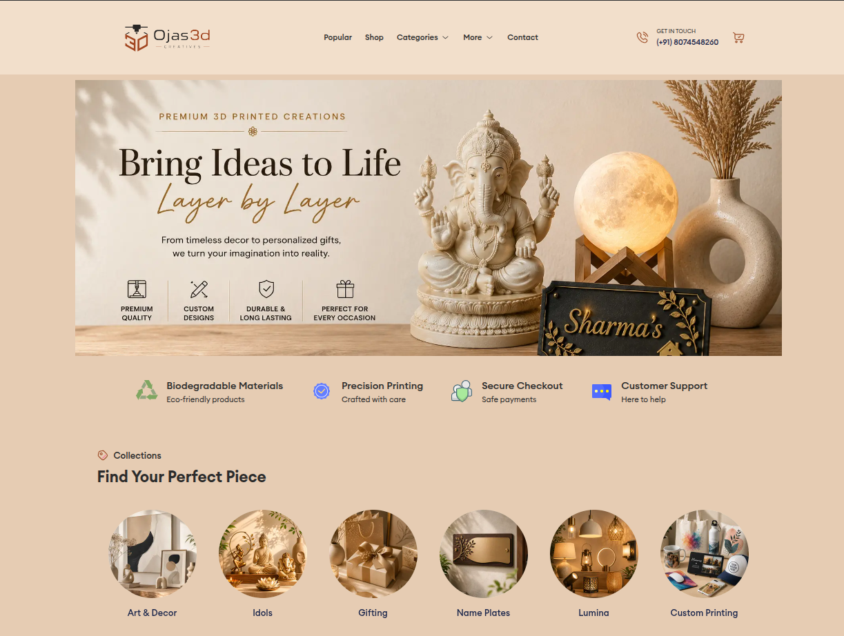 Ojas3D Creatives product screenshot
